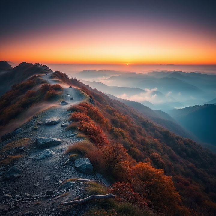 산 능선 사진